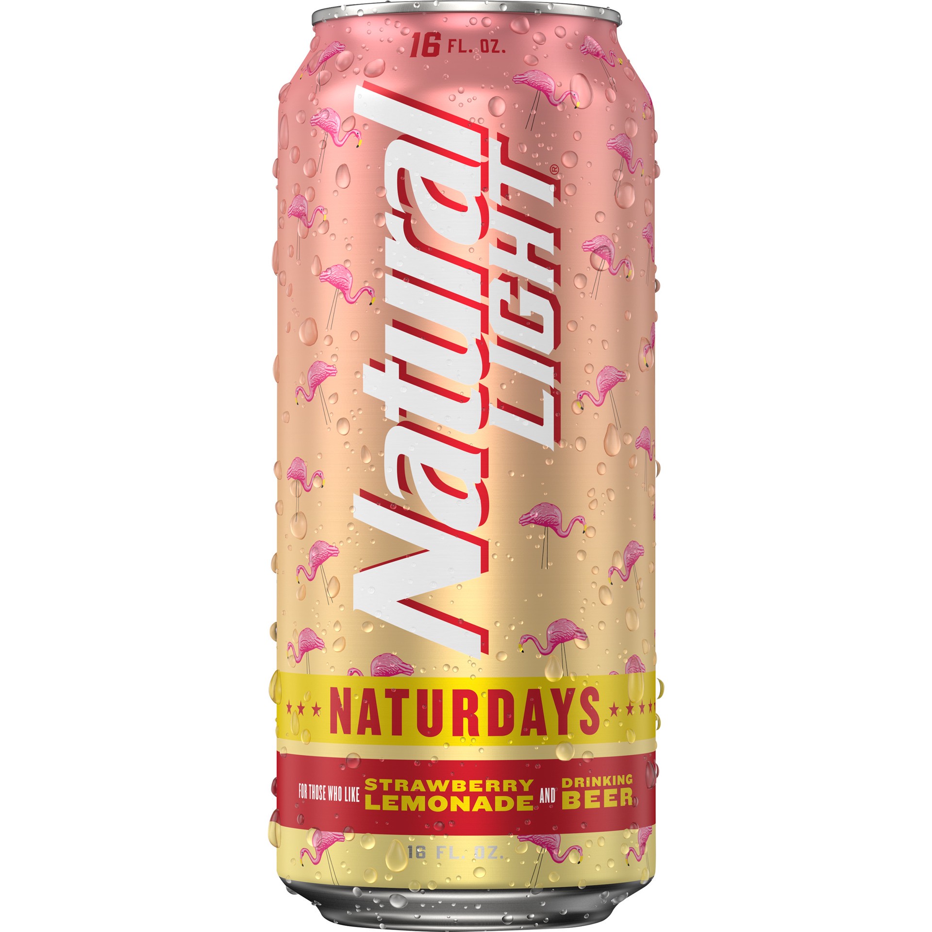 slide 2 of 5, Natural Light Naturdays Strawberry Lemonade Beer, 4 Pack 16 fl. oz. Cans, 4.2% ABV, 4 ct