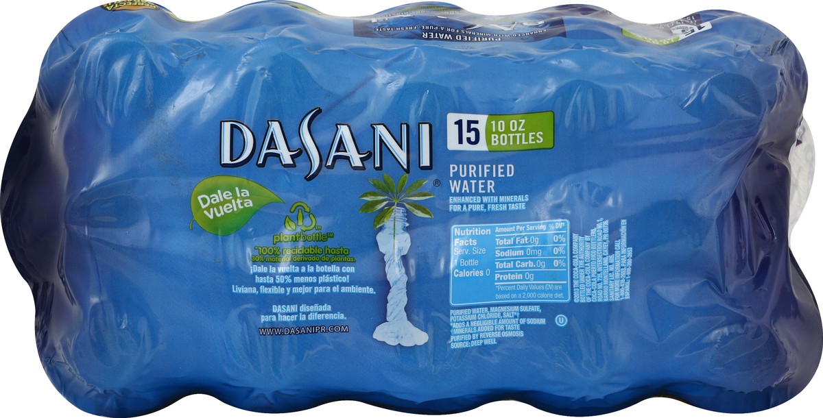 slide 5 of 6, DASANI Purified Water Bottles Enhanced with Minerals, 10 fl oz, 15 Pack, 150 fl oz