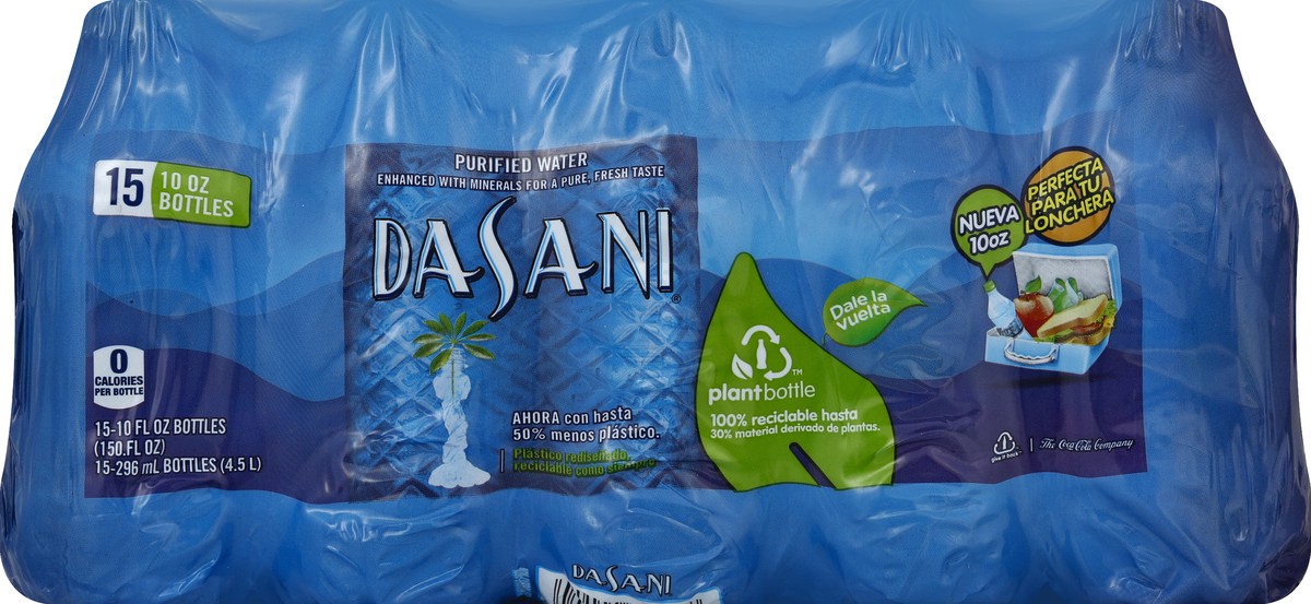 slide 3 of 6, DASANI Purified Water Bottles Enhanced with Minerals, 10 fl oz, 15 Pack, 150 fl oz