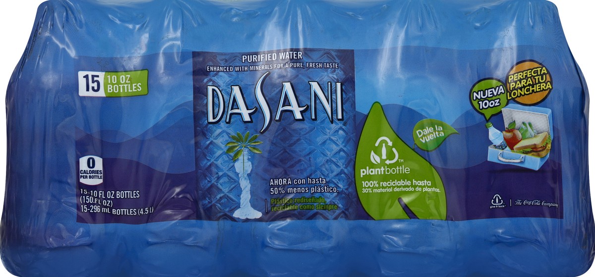 slide 4 of 6, DASANI Purified Water Bottles Enhanced with Minerals, 10 fl oz, 15 Pack, 150 fl oz