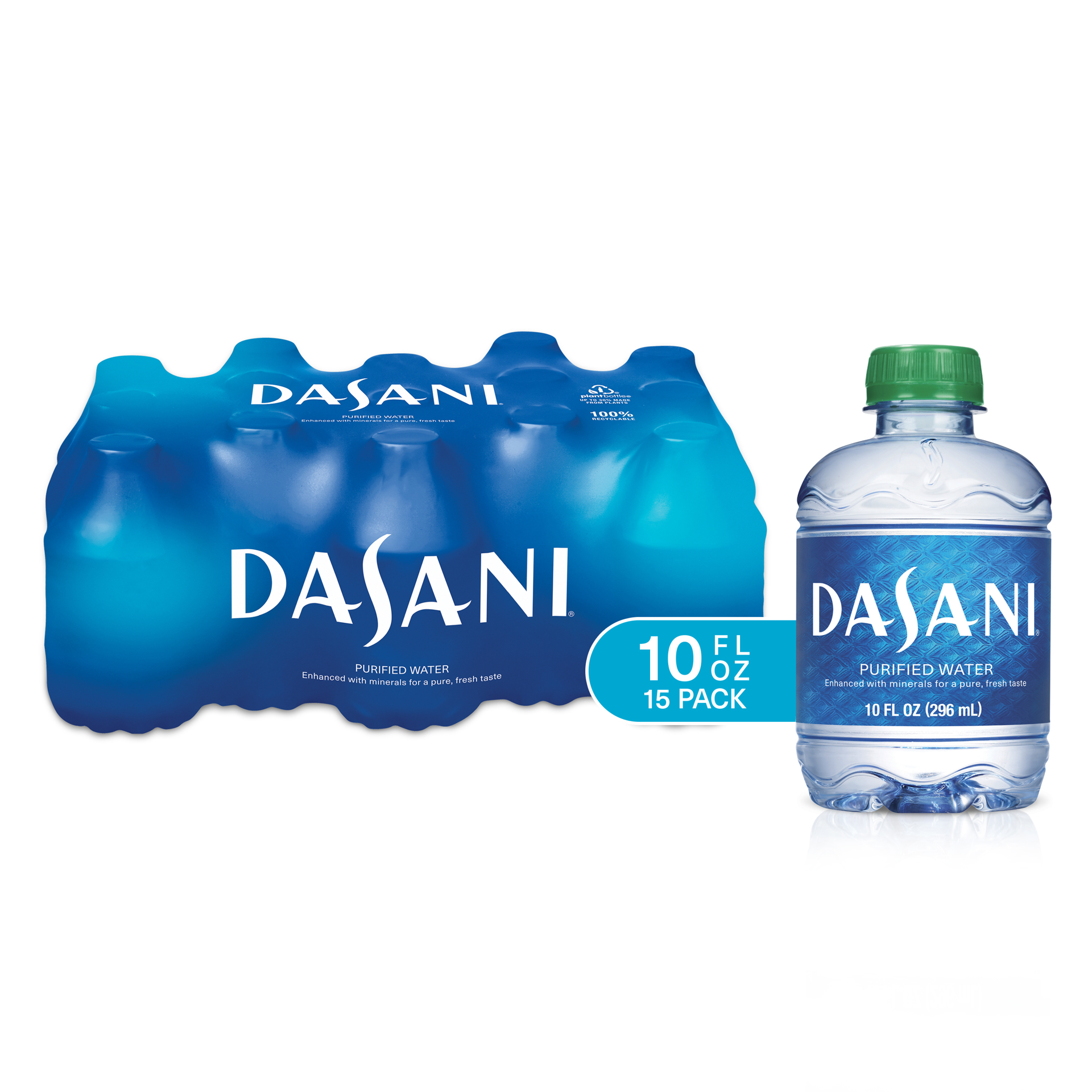 slide 1 of 6, DASANI Purified Water Bottles Enhanced with Minerals, 10 fl oz, 15 Pack, 150 fl oz