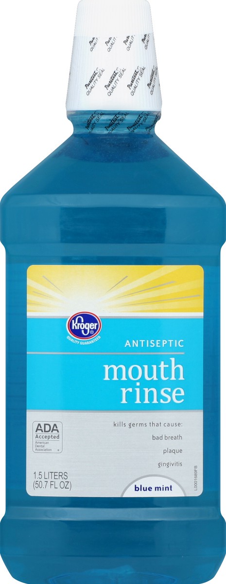 slide 3 of 4, Kroger Antiseptic Blue Mint Mouth Rinse, 50.7 fl oz