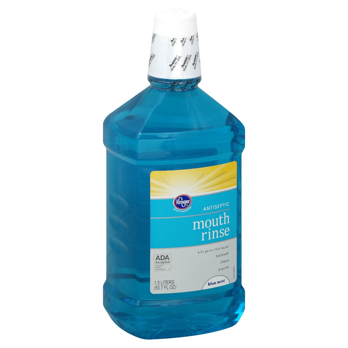 slide 4 of 4, Kroger Antiseptic Blue Mint Mouth Rinse, 50.7 fl oz