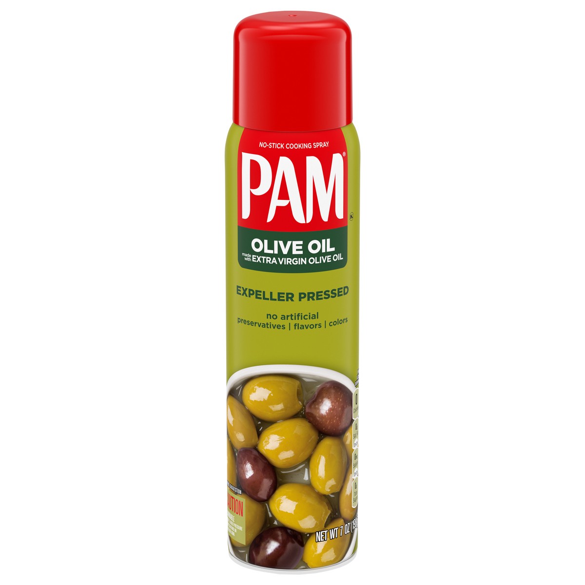 slide 1 of 5, Pam Expeller Pressed Olive Oil No-Stick Cooking Spray 7 oz, 7 oz