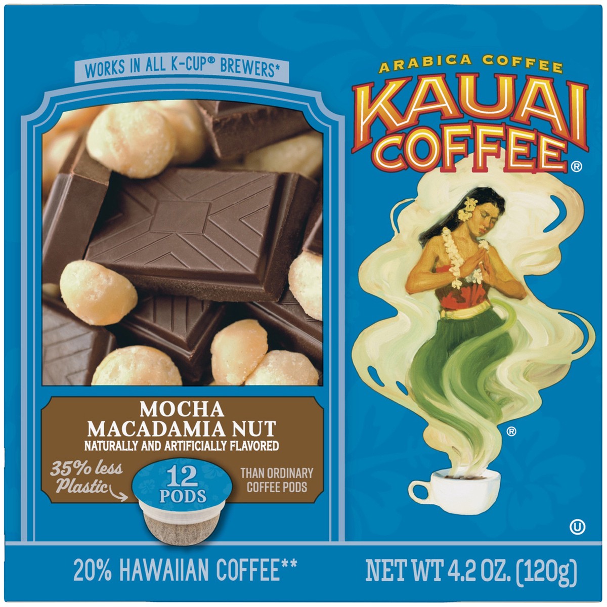slide 6 of 9, Kauai Coffee Mocha Macadamia Nut Ground Coffee Pods 12 ct Box, 4.2 oz