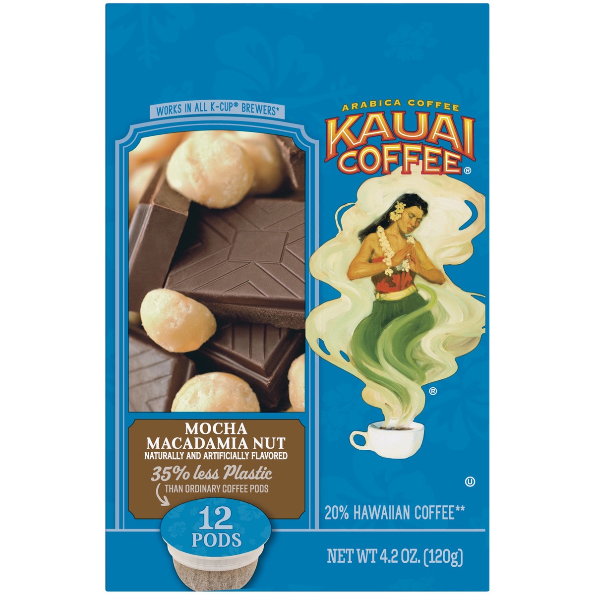slide 8 of 9, Kauai Coffee Mocha Macadamia Nut Ground Coffee Pods 12 ct Box, 4.2 oz