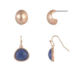 Falls Creek Blue Cab Earring Set 752593m Gold