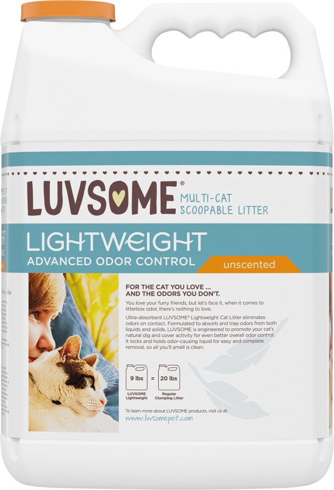 slide 2 of 4, Luvsome Lightweight Unscented Multi-Cat Scoopable Litter, 9 lb