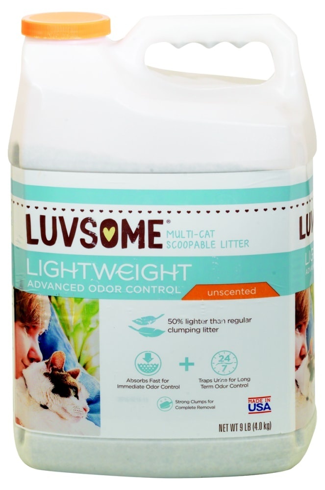 slide 1 of 1, Luvsome Lightweight Unscented Multi-Cat Scoopable Litter, 9 lb