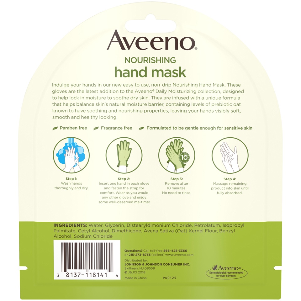 Aveeno Nourishing Hand Mask 2 SingleUse Gloves 1 ct Shipt