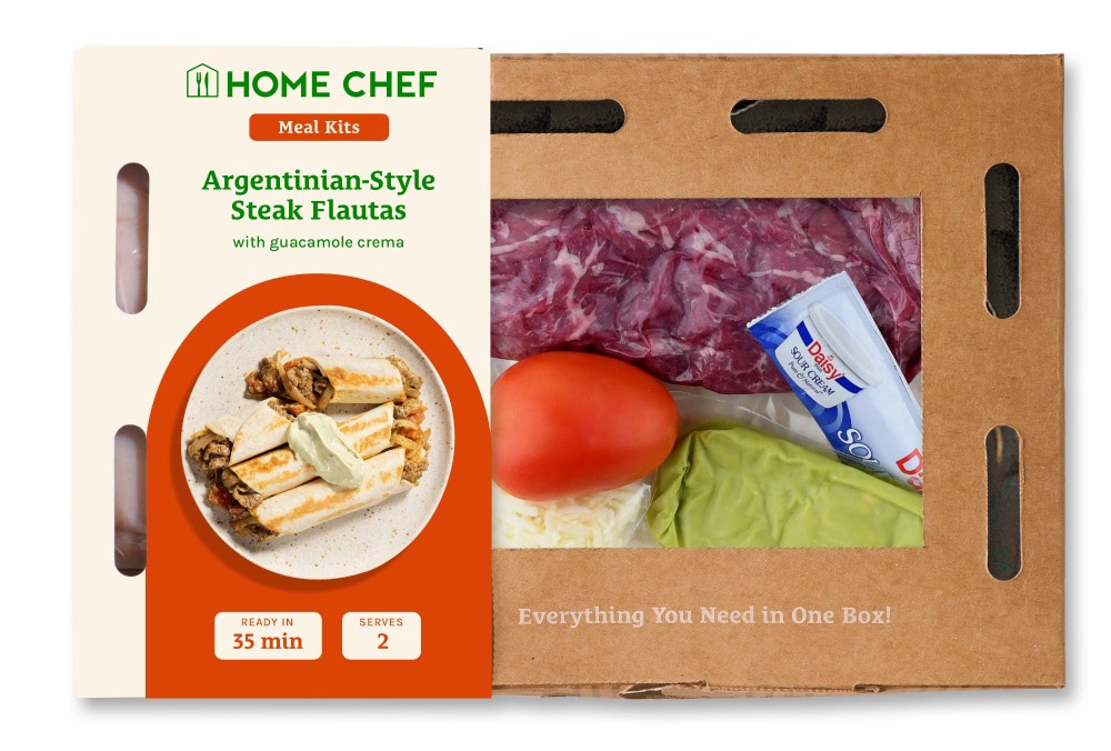 slide 1 of 3, Home Chef Meal Kit Argentinean Steak Flautas, 31 oz