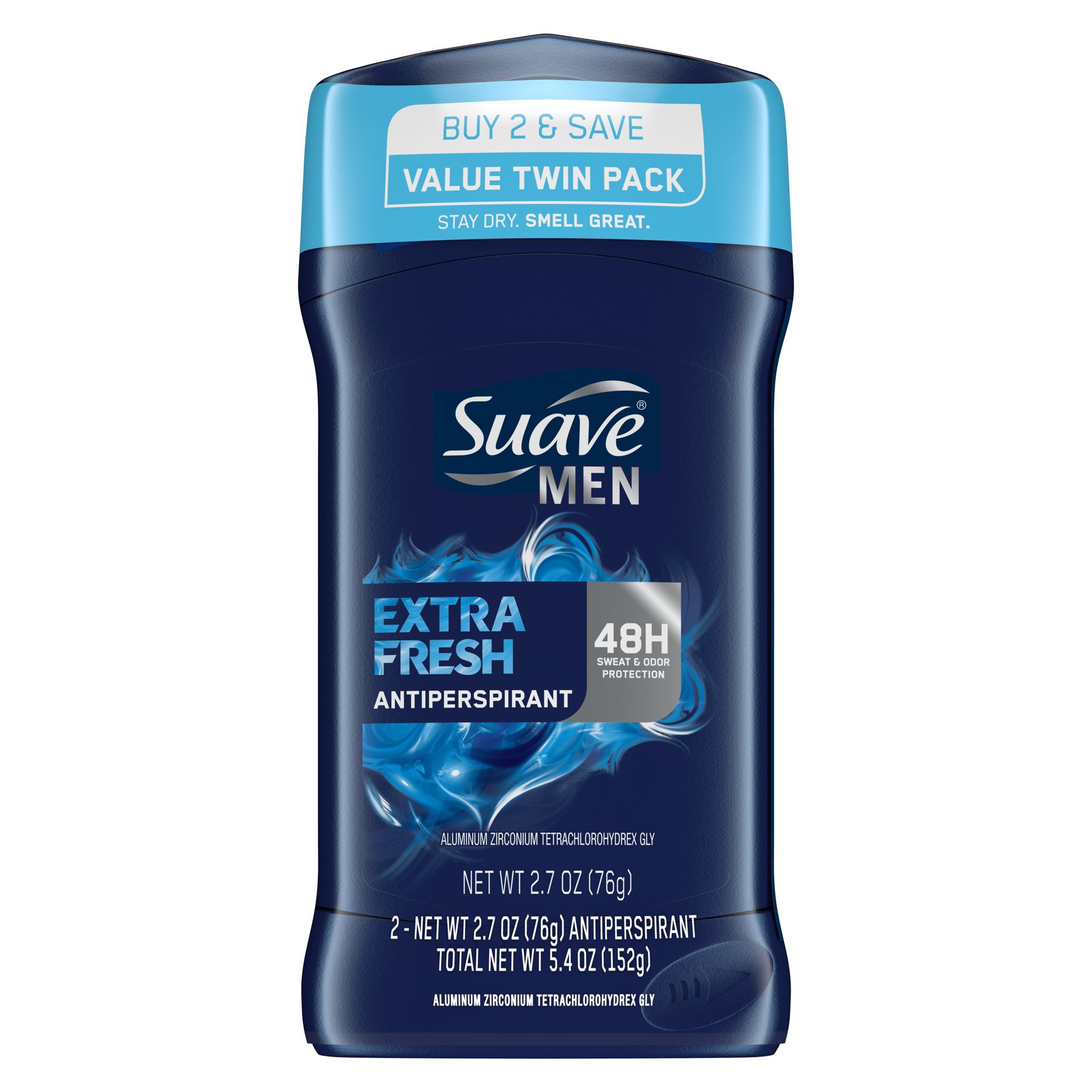 slide 2 of 4, Suave Men Antiperspirant Deodorant Extra Fresh, 2.7 oz, Twin Pack, 2.7 oz