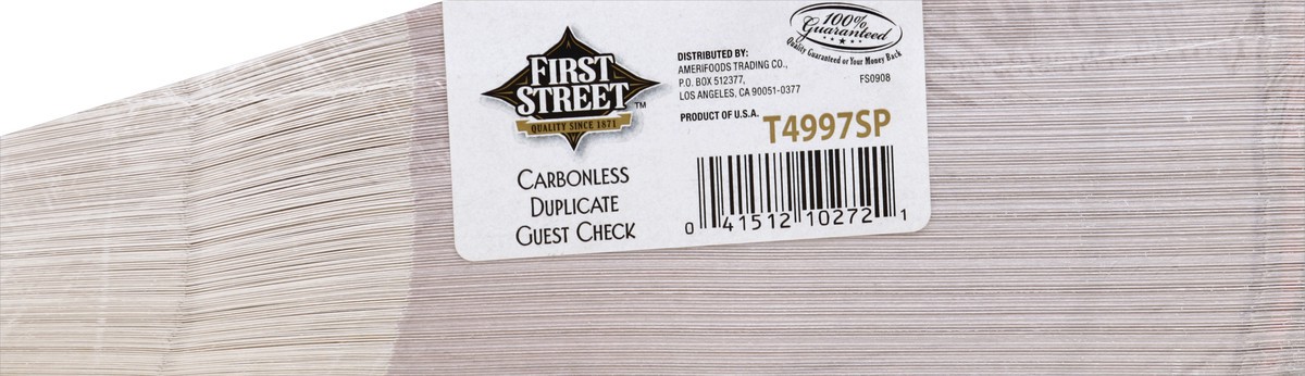 slide 2 of 6, First Street 4997 Guest Check 2 Part, 250 ct