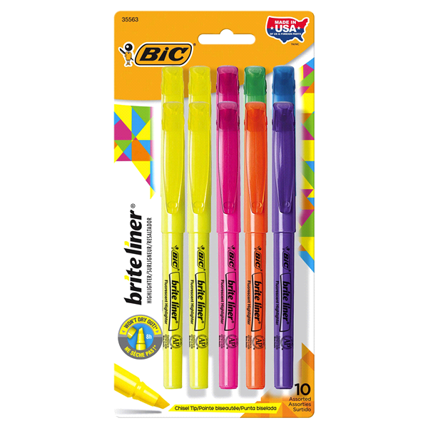 slide 1 of 1, BIC Briteliner, 10 ct