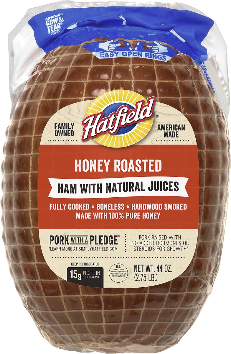 slide 3 of 7, Hatfield Boneless Honey Roasted Ham 44 oz, 44 oz