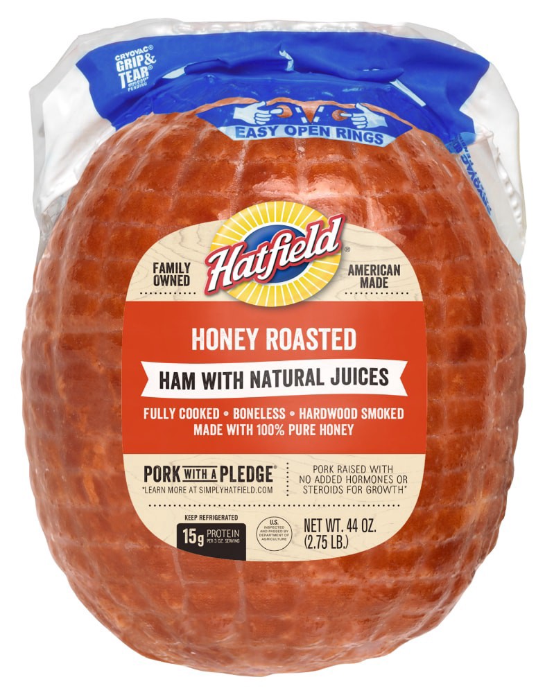 slide 1 of 7, Hatfield Boneless Honey Roasted Ham 44 oz, 44 oz