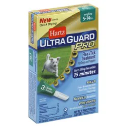 Hartz UltraGuard Pro Flea & Tick Drops For Dogs And Puppies 5-14 lbs, 3 Months Supply