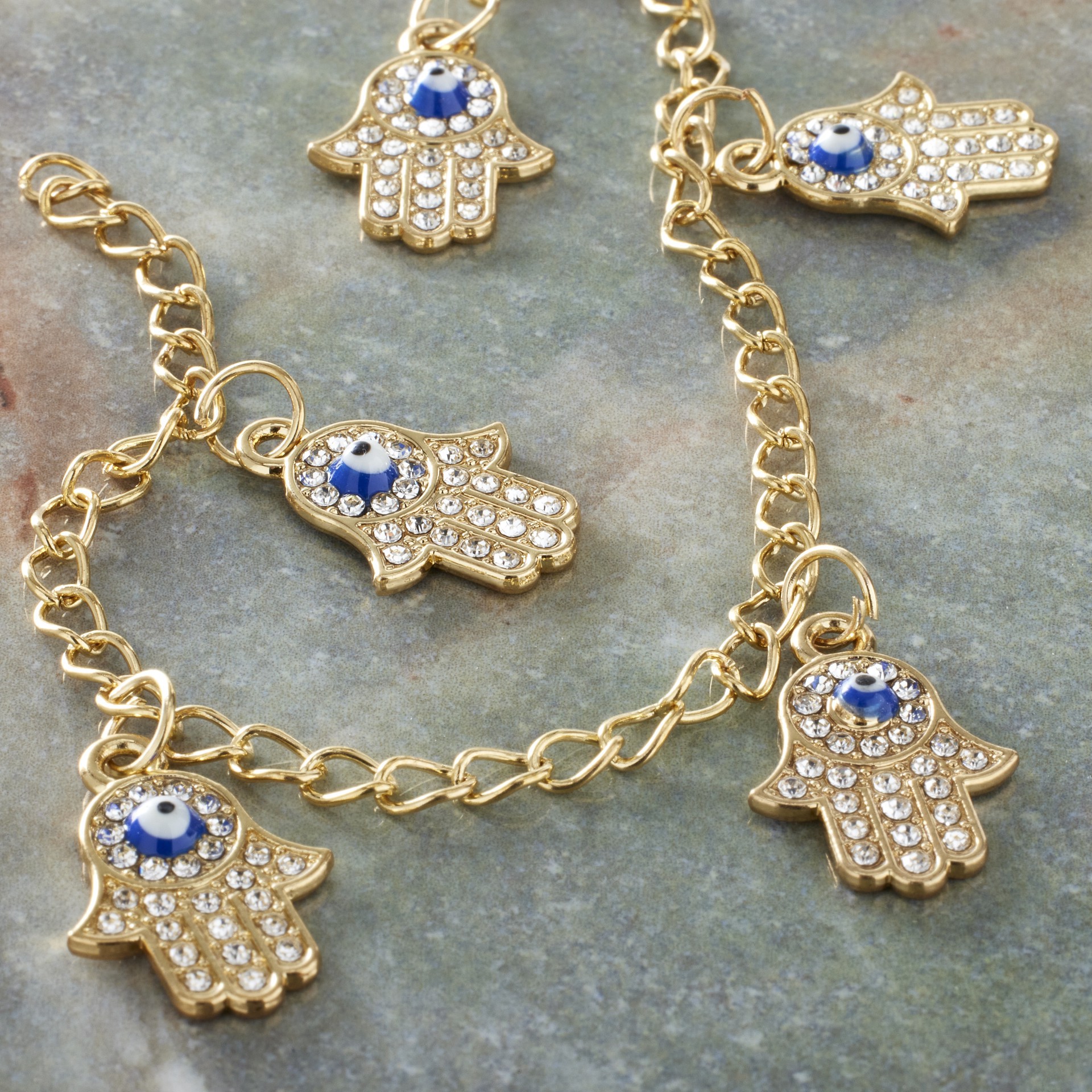 slide 2 of 3, Gold Metal Hamsa Hand Beads, 14mm By Bead Landing, 14mm