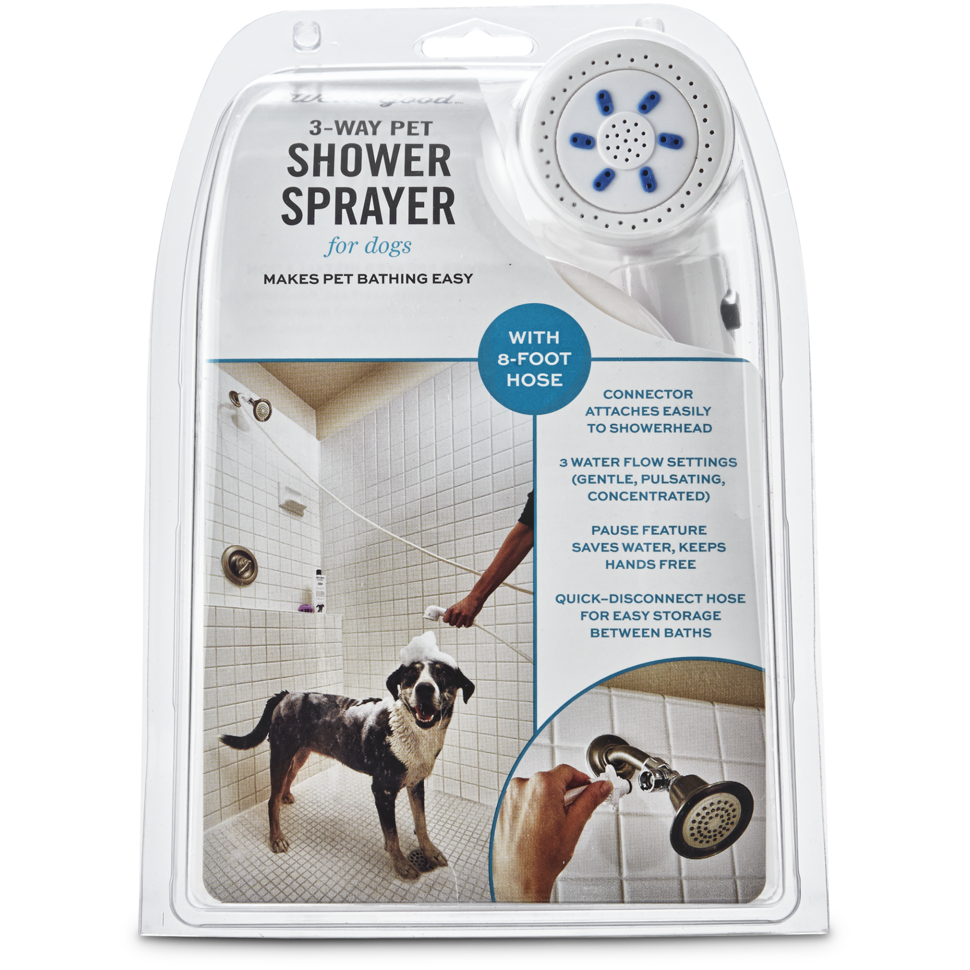 slide 1 of 1, Well & Good 3-Way Shower Sprayer, 1 ct