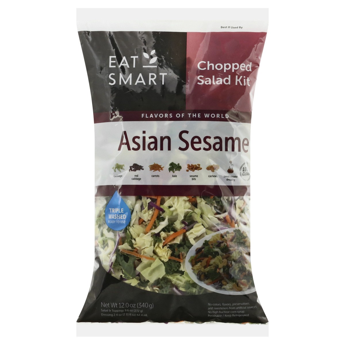 slide 1 of 11, Eat Smart Asian Sesame Salad Kit, 12 oz