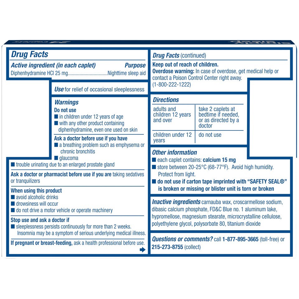 slide 3 of 6, SIMPLY SLEEP Nighttime Sleep Aid Caplets, 24 Count, 24 ct