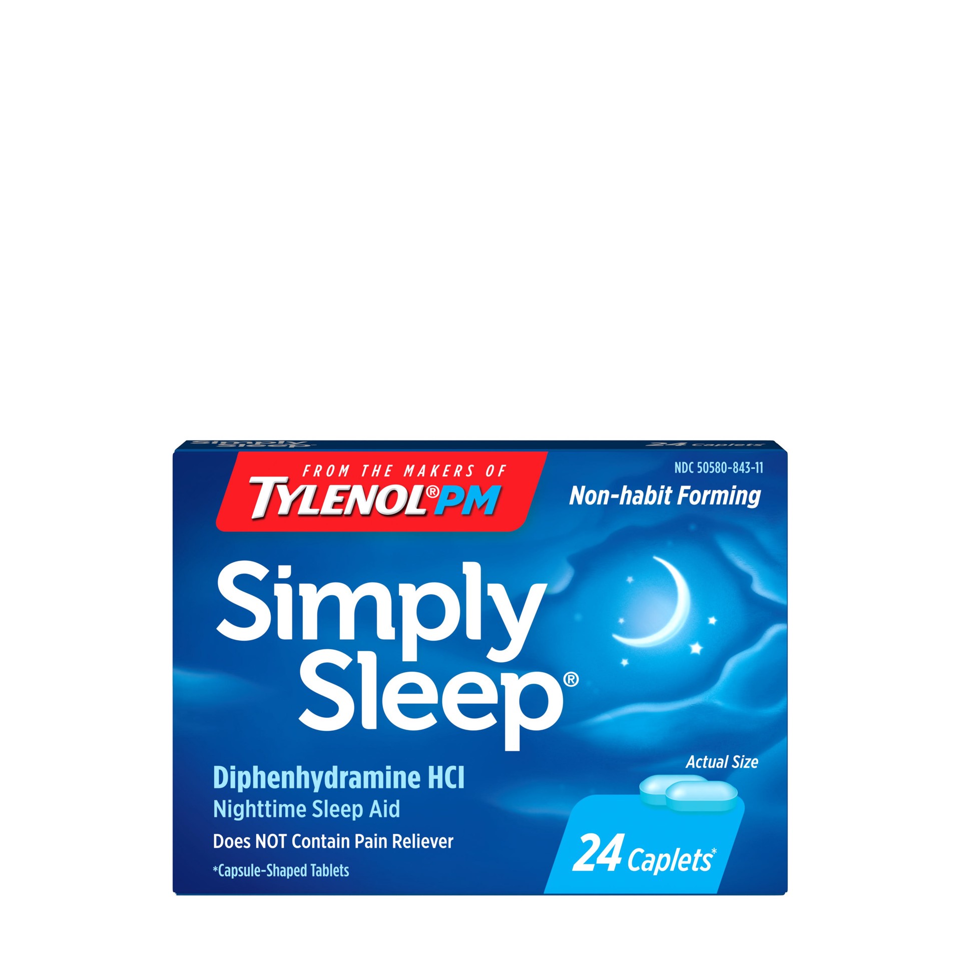 slide 1 of 6, SIMPLY SLEEP Nighttime Sleep Aid Caplets, 24 Count, 24 ct