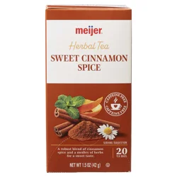 Meijer Sweet Cinnamon Spice Herbal Tea Bags, 20 Ct