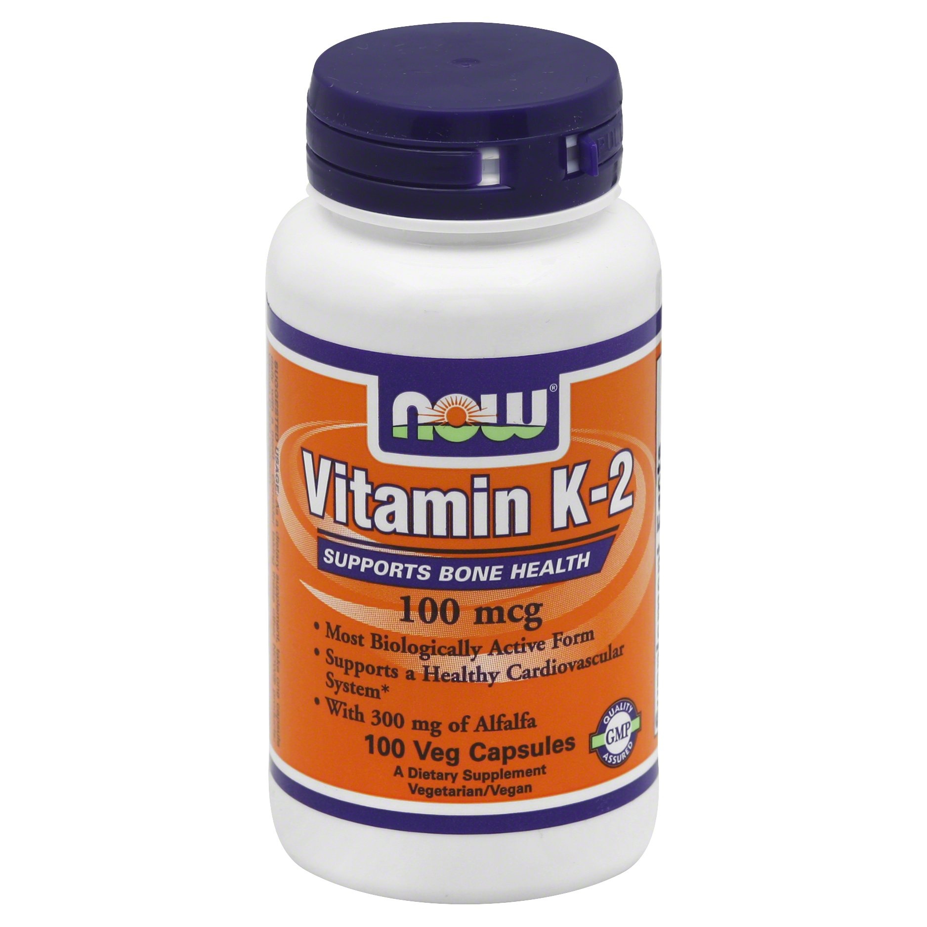 slide 1 of 2, NOW Vitamin K2 100mcg, 100 ct