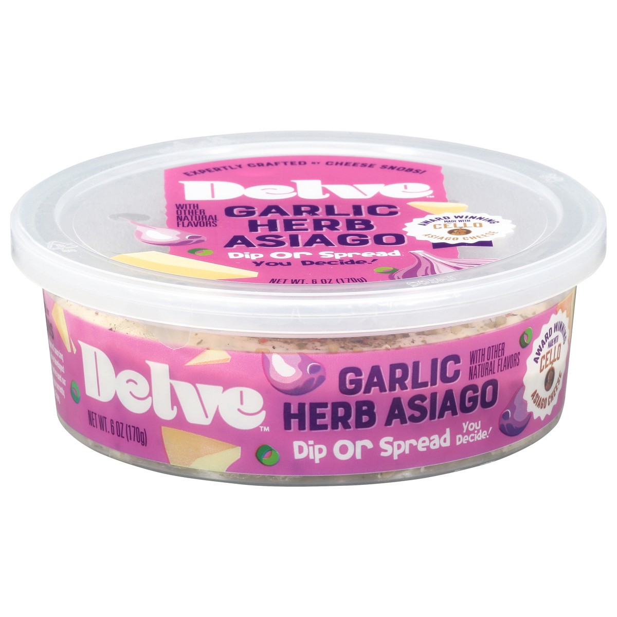 slide 1 of 4, Delve Garlic Herb Asiago Dip Or Spread - 6 OZ, 6 oz