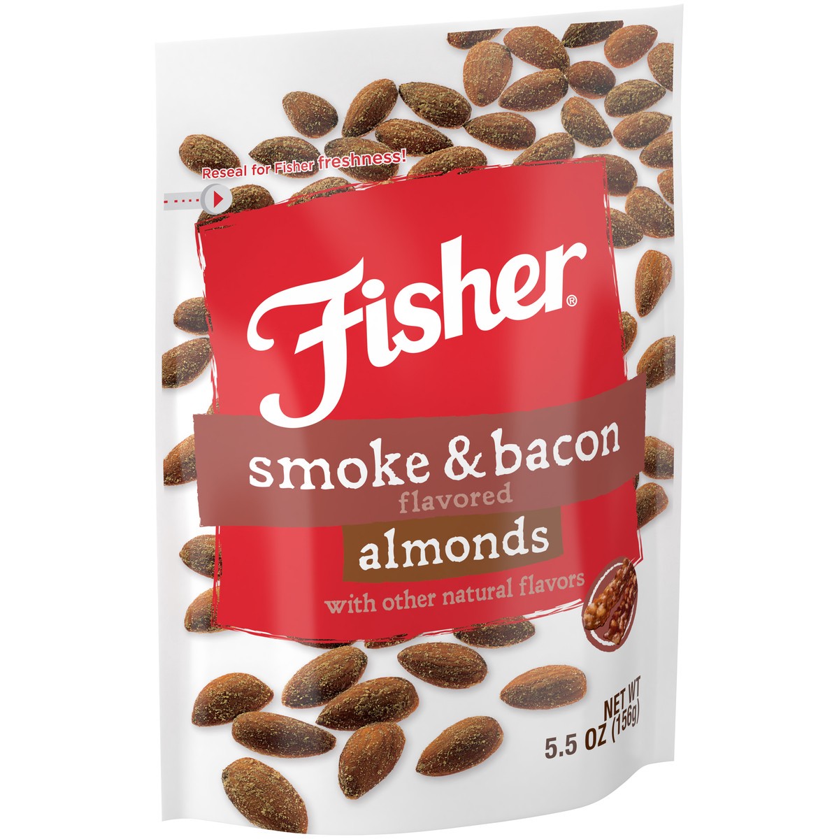 slide 2 of 14, Fisher Smoke & Bacon Flavored Almonds 6 ct Tray, 6 ct