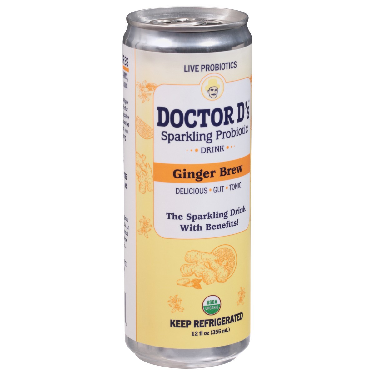 Doctor D's Sparkling Probiotic Drink Ginger Brew, 12 fl oz 12 fl oz Shipt