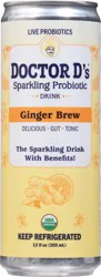 Doctor D's Sparkling Probiotic Drink Ginger Brew- 12 fl oz