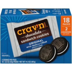 Crav'n Flavor Original With Vanilla Creme Chocolate Sandwich Cookies