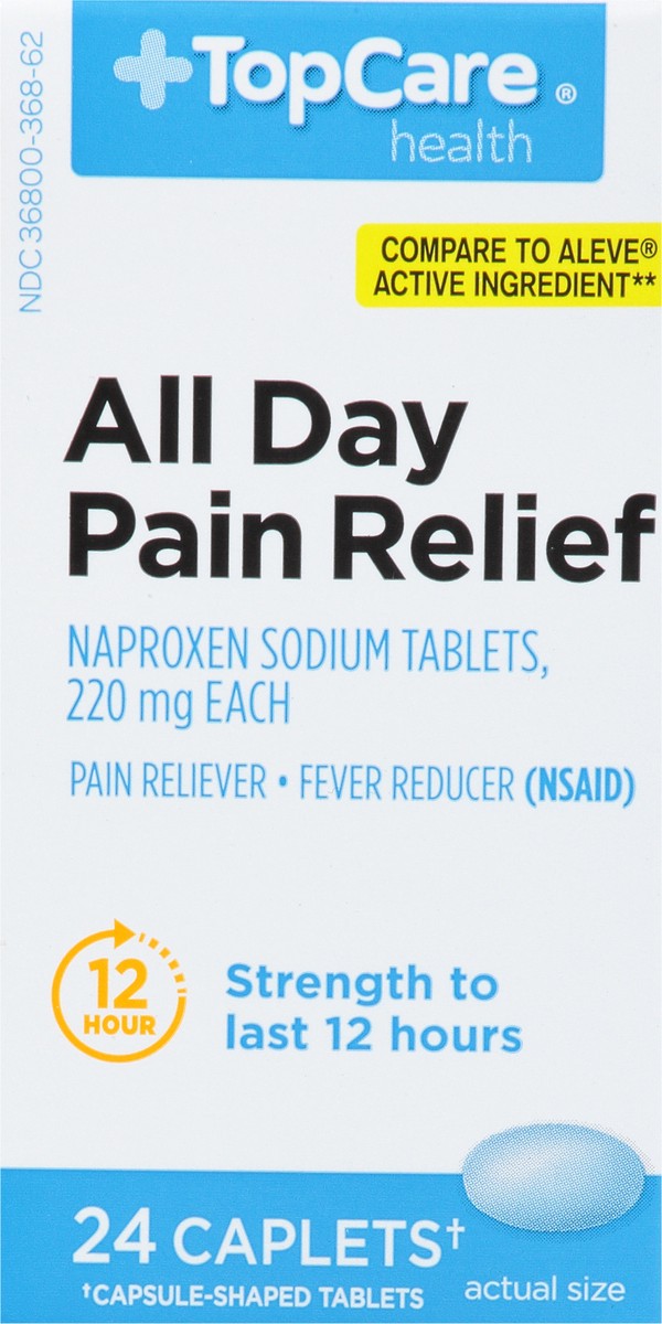 slide 9 of 17, Topcare Pain Relief All Day Capsules, 24 ct