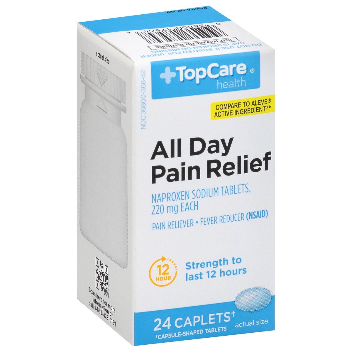 slide 10 of 17, Topcare Pain Relief All Day Capsules, 24 ct