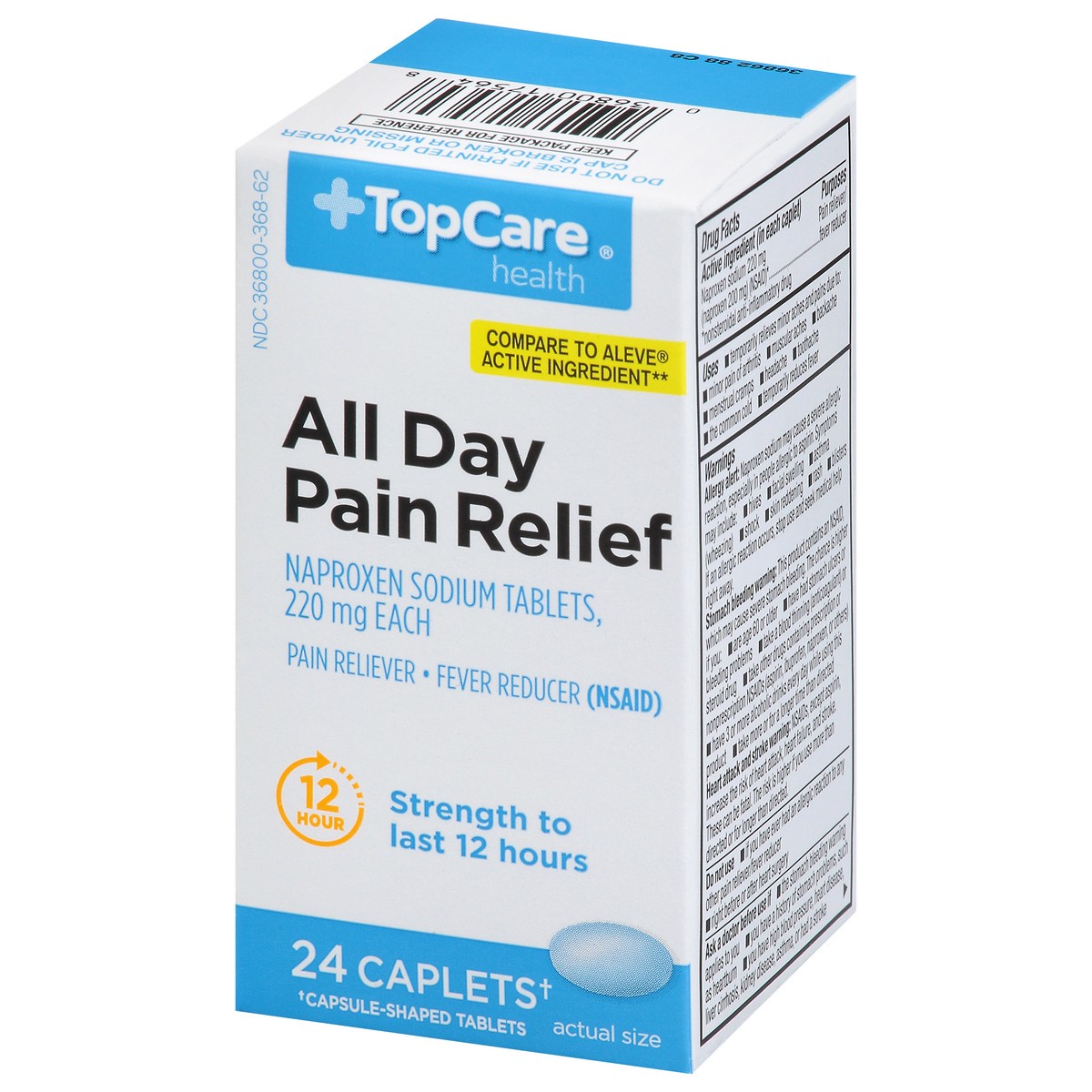 slide 4 of 17, Topcare Pain Relief All Day Capsules, 24 ct