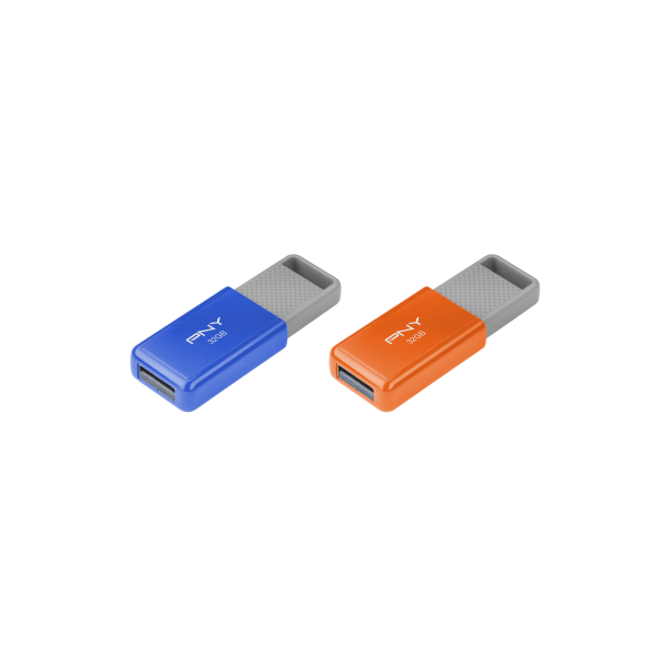 slide 1 of 6, PNY Usb 2.0 Flash Drives, 32Gb, Assorted, Pack Of 2, P-Fd32Gx2Odm-Ge, 2 ct