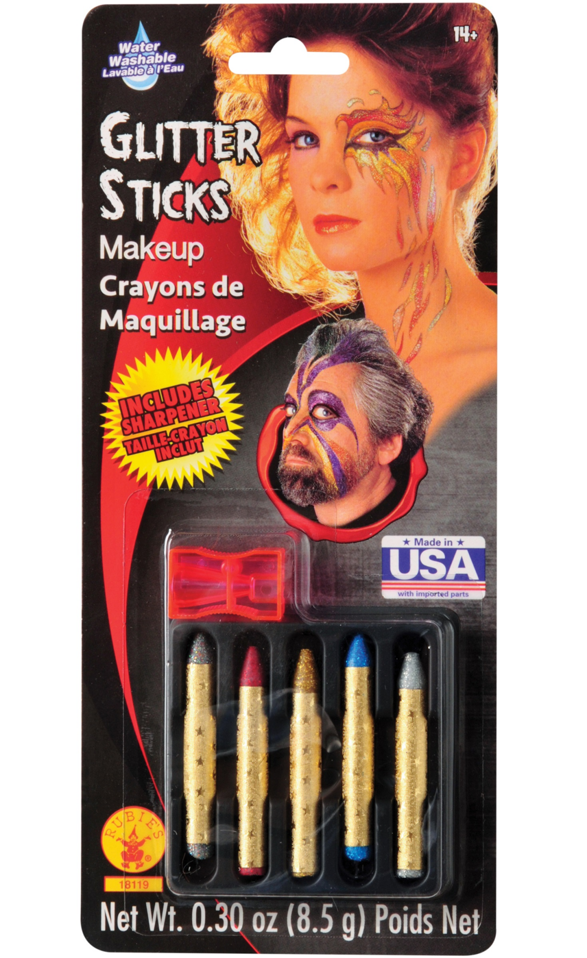 slide 1 of 1, Rubie's Costume Glitter Makeup Sticks Halloween Makeup, 5 ct