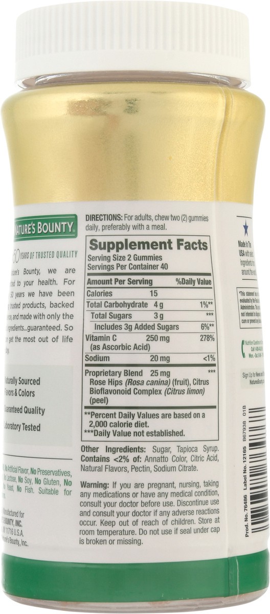 slide 5 of 9, Nature's Bounty Vitamin C Immune Support Gummies, 250 Mg, 80 Ct, 80 ct