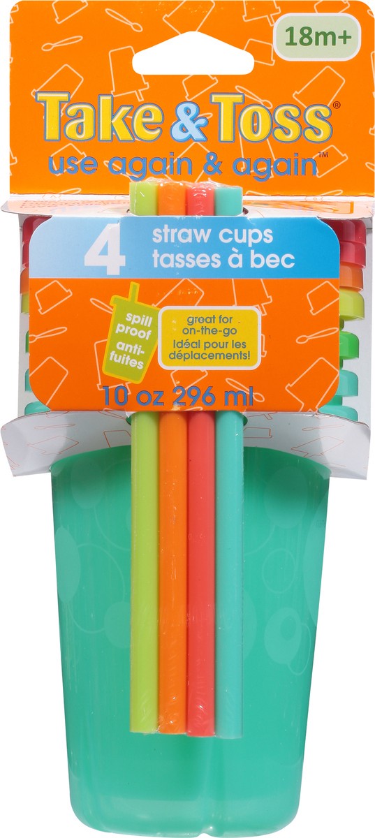 slide 4 of 12, Take & Toss 10 Ounces Straw Cups 4 ea, 4 ct