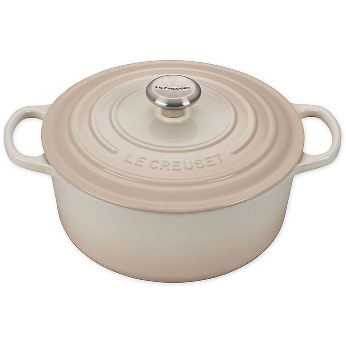 slide 1 of 1, Le Creuset Signature Round Dutch Oven - Meringue, 5.5 qt