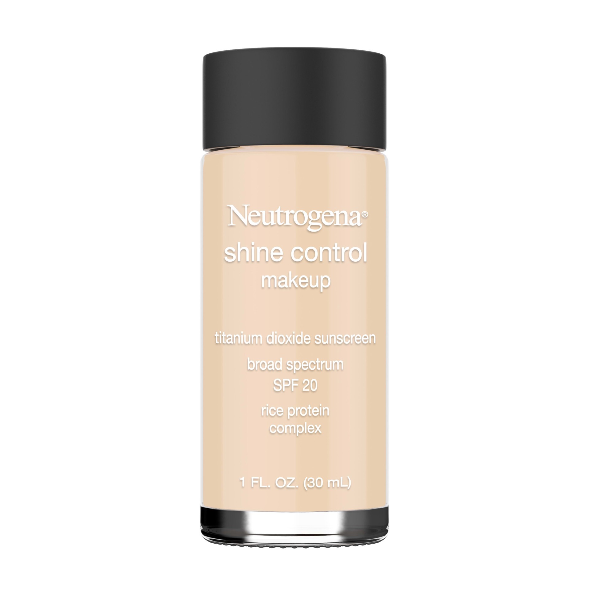 slide 3 of 5, NEUTROGENA Shine Control Liquid Makeup Broad Spectrum SPF 20, Buff 30, 1 Oz, 1 fl oz