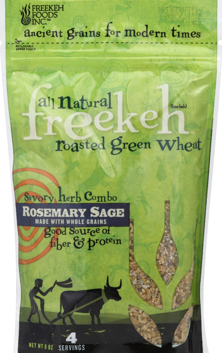 slide 2 of 2, Freekeh Foods Organic Roasted Green Wheat Rosemary Sage, 8 oz