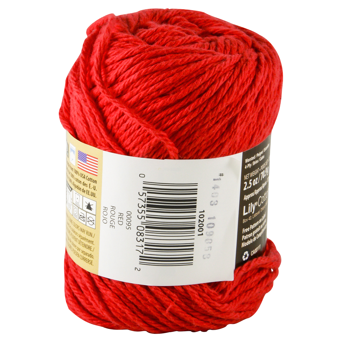 slide 2 of 4, Lily Sugar N'Cream the Original Yarn, Red, 1 ct