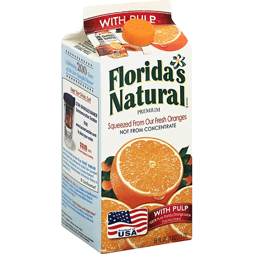 slide 2 of 3, Florida's Natural Pulp Orange Juice, 59 oz
