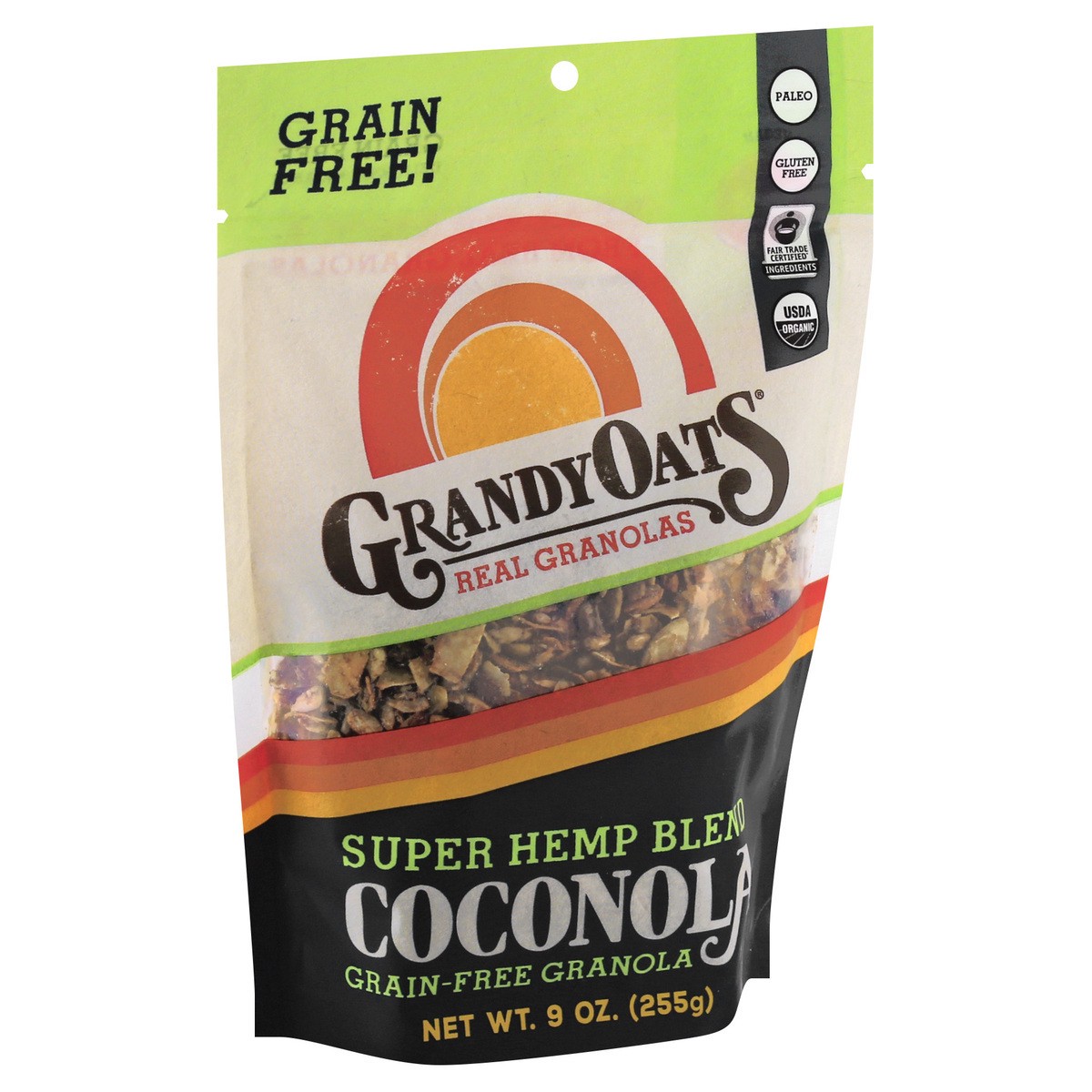 slide 7 of 9, GrandyOats Coconola Grain-Free Super Hemp Blend Granola 9 oz, 9 oz