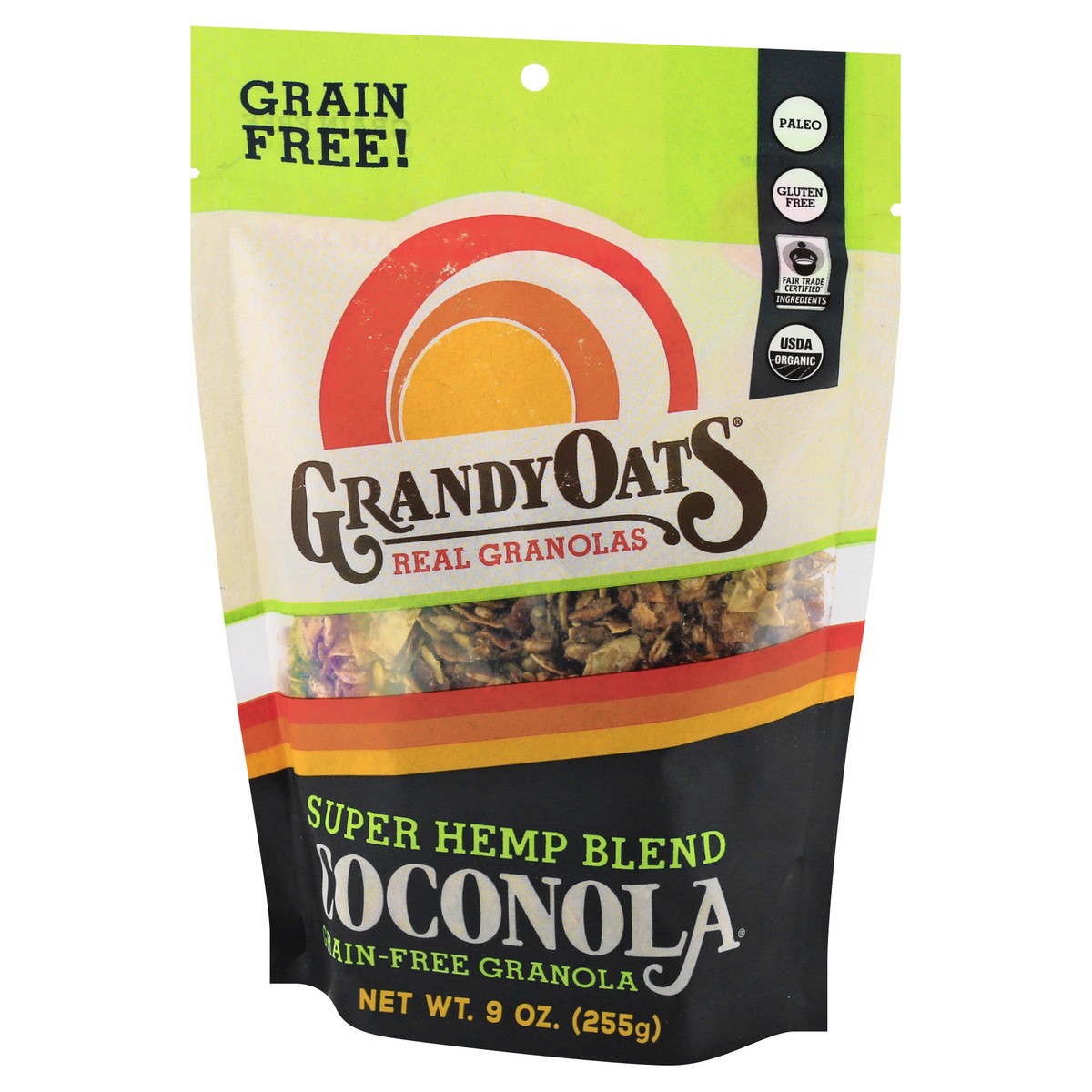 slide 2 of 9, GrandyOats Coconola Grain-Free Super Hemp Blend Granola 9 oz, 9 oz