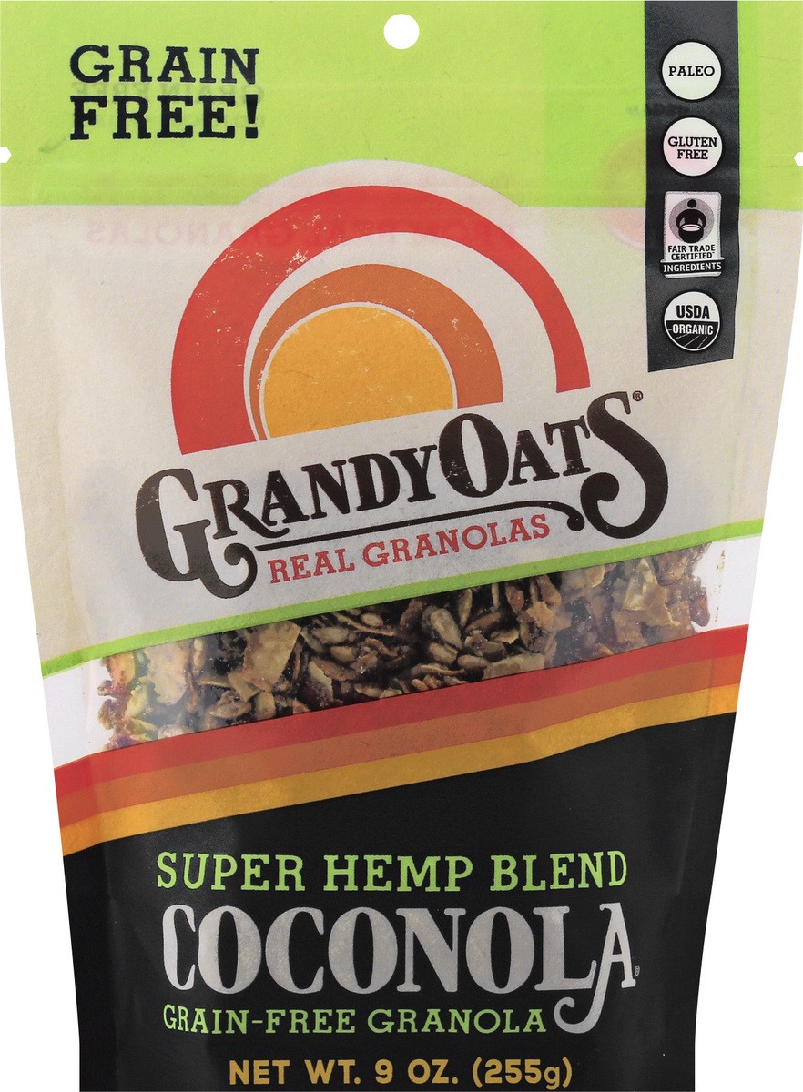 slide 5 of 9, GrandyOats Coconola Grain-Free Super Hemp Blend Granola 9 oz, 9 oz