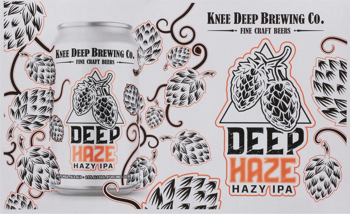 slide 4 of 8, Knee Deep Brewing Co. Beer, Deep Haze Hazy Ipa 6 Pack, 12 oz