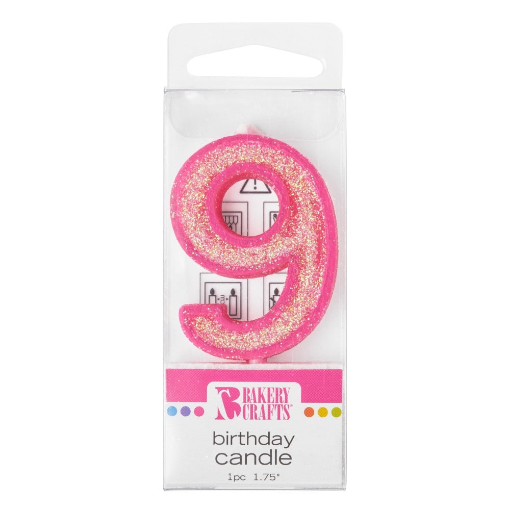 slide 1 of 1, Bakery Crafts Candle9Pink, 1 ct